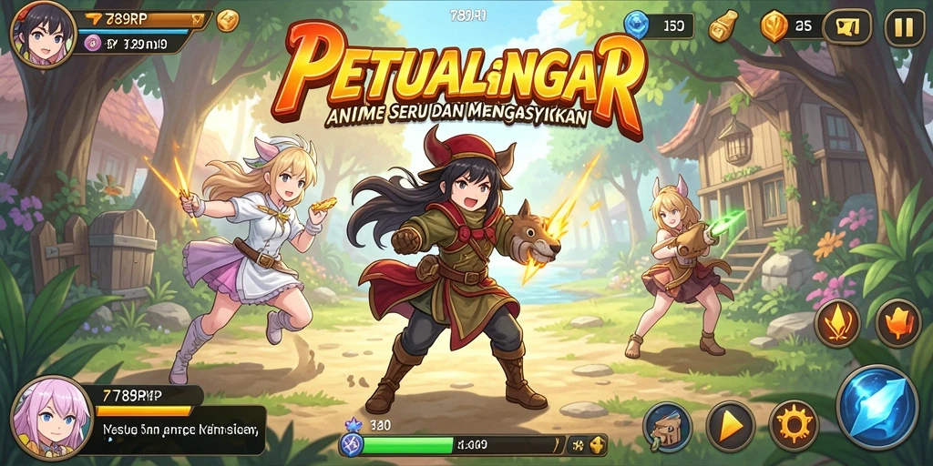 Tampilan gameplay 789RP yang penuh aksi dan karakter Anime.