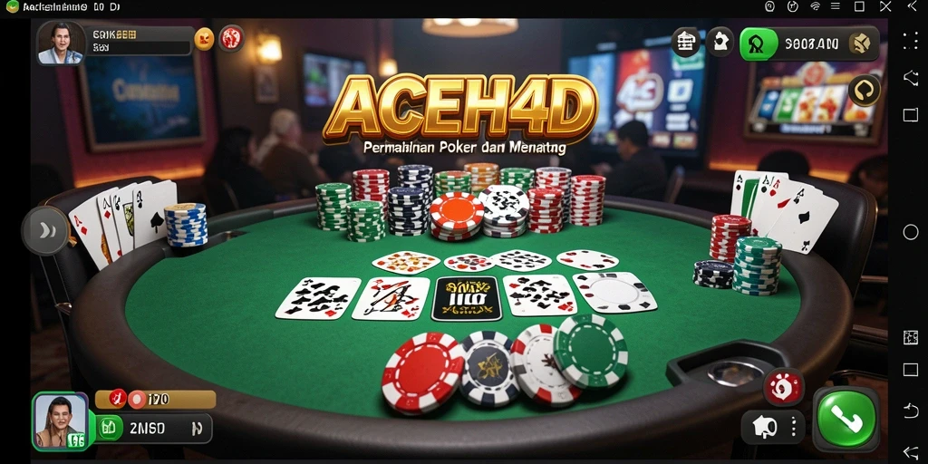 Tampilan gameplay Poker ACEH4D yang menarik dan interaktif.