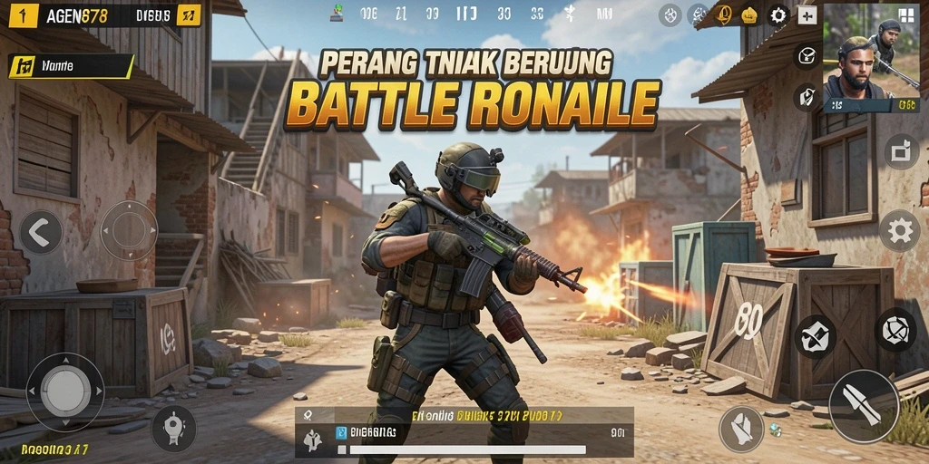Tampilan aksi mendebarkan dalam game Battle Royale AGEN878.