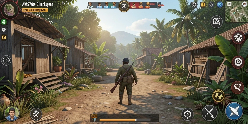 Tampilan gameplay menarik dari AMS789 yang menggambarkan simulasi kehidupan.