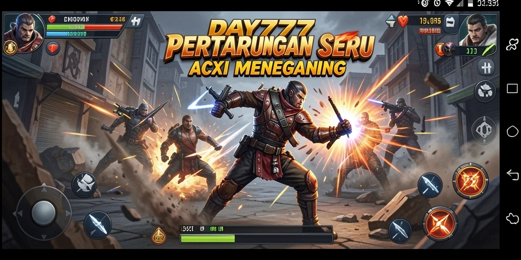 Tampilan action intens dari DAY777 dengan karakter yang mengesankan.