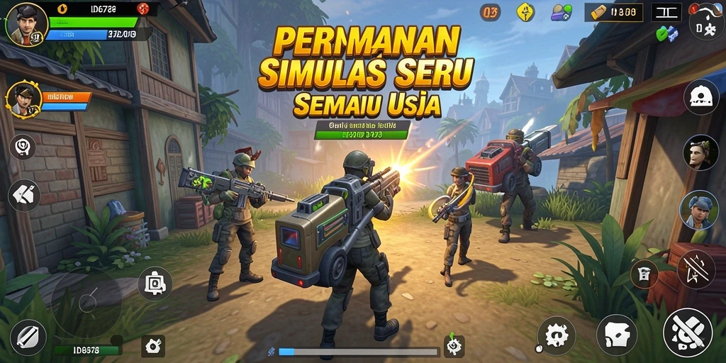 Gameplay seru dari ID678 yang menggambarkan simulasi kehidupan.