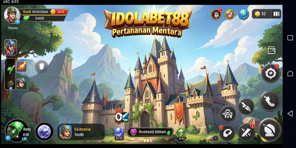 Tangkapan layar <strong>IDOLABET88</strong> menampilkan aksi menara melawan gelombang musuh yang mendebarkan.