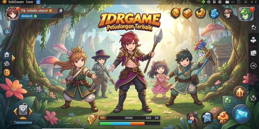 Tampilan gameplay IDRGAME dengan karakter anime penuh aksi.
