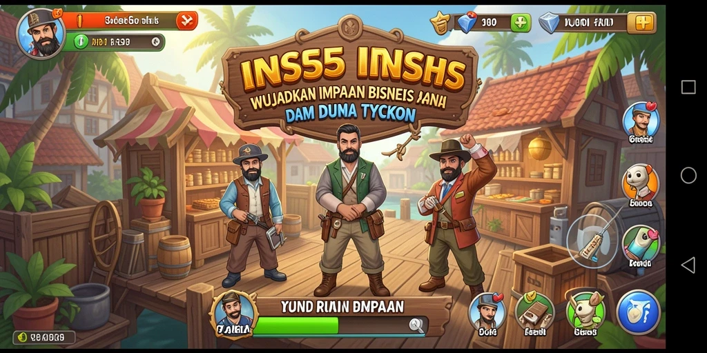 Screenshot utama INS55 yang menampilkan gameplay Tycoon yang menarik.