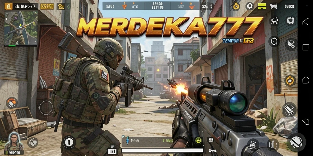 Tampilkan aksi tempur intens dalam MERDEKA777 di gameplay FPS.