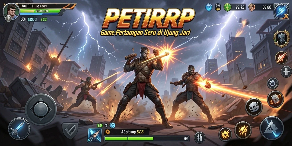 Gameplay intens dengan aksi pertarungan yang menegangkan di PETIRRP.